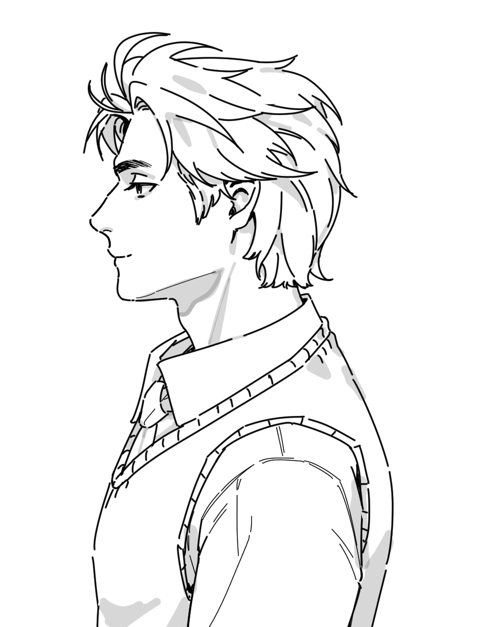 Side profile drawing